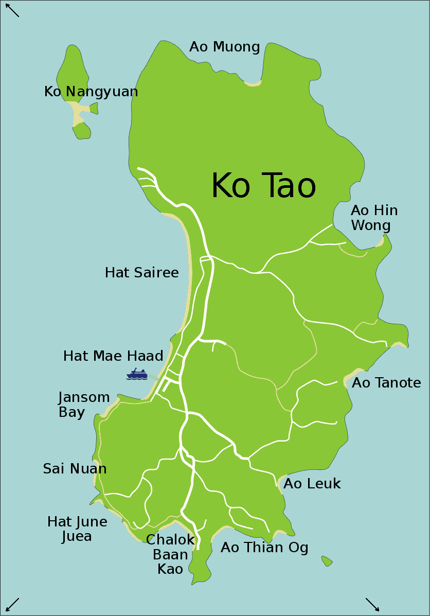Koh Tao - Karte der Tauchplätze